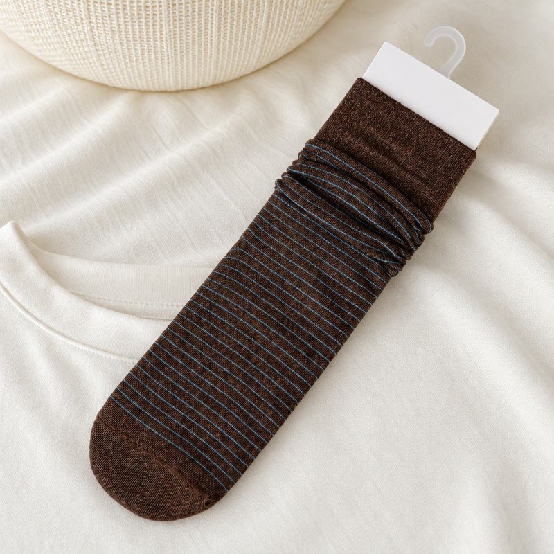 Chaussettes côtelées en coton (4 paires) - Café - EU36-40(US3-7) - image 10