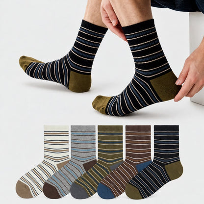 Chaussettes rayées vintage (2 paires) - image 0