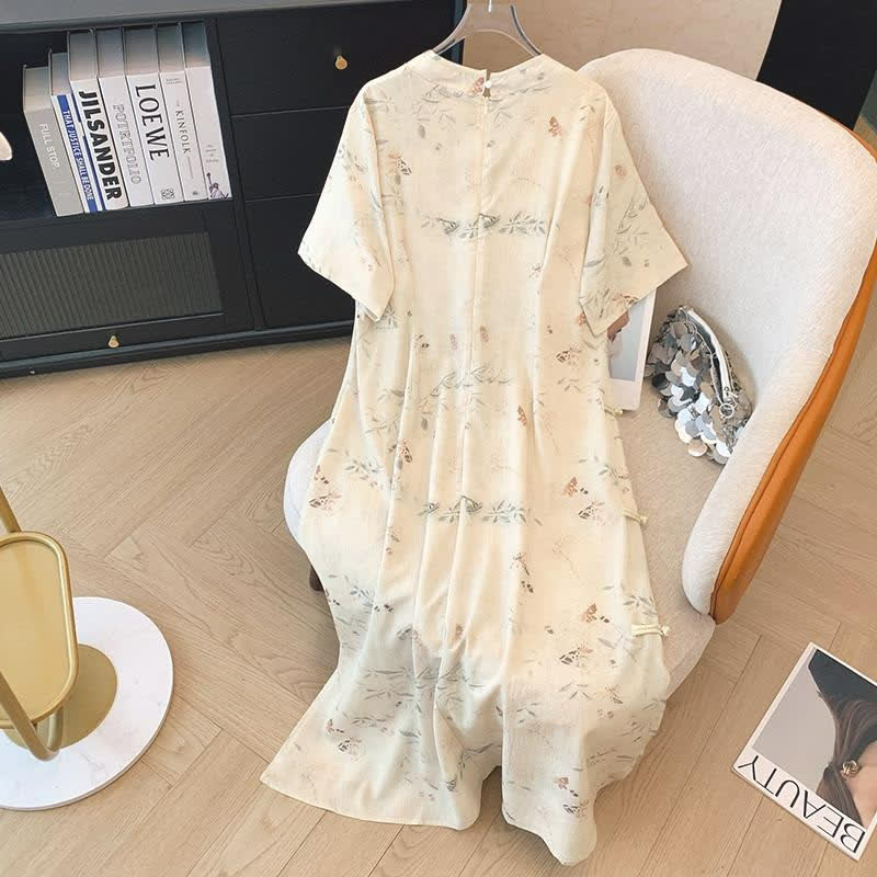 Robe midi de vacances à imprimé botanique doux - image 2