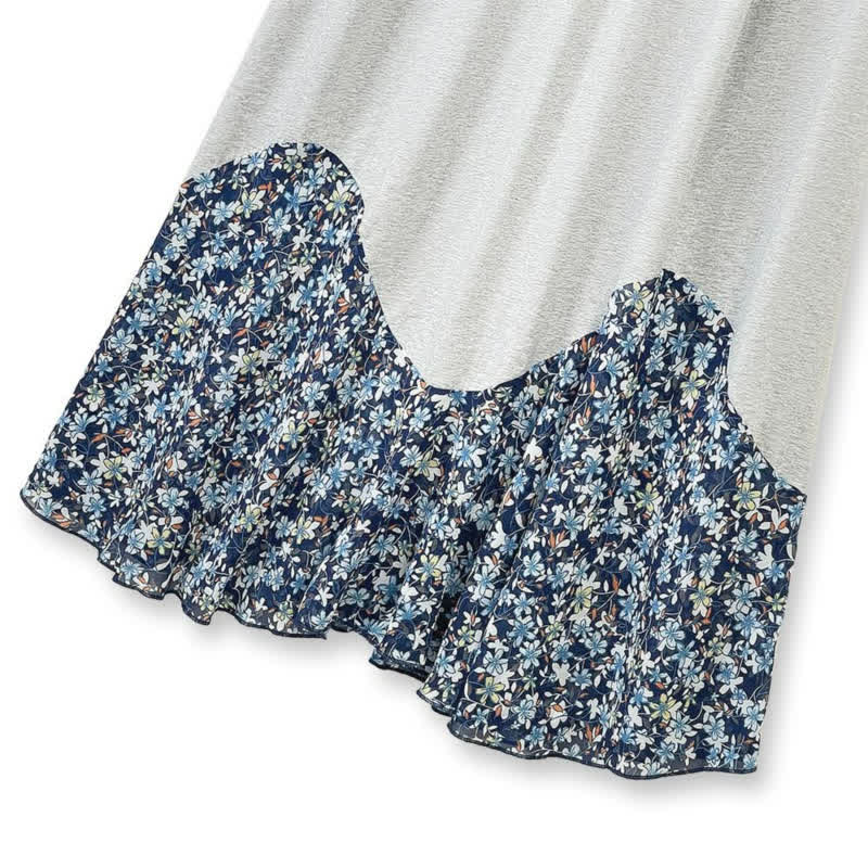 Robe midi décontractée à patchwork floral - image 4