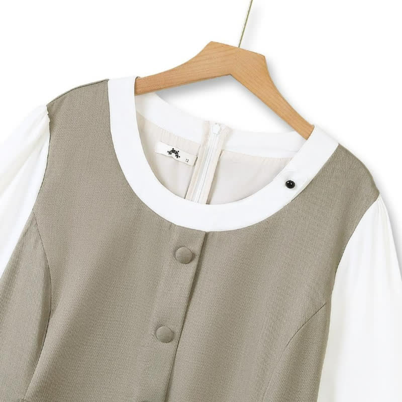 Robe midi vintage à volants et ceinture - image 2