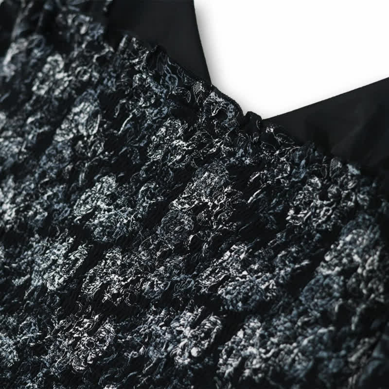 Ensemble jupe deux pièces noire à fleurs grande taille - image 4