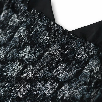 Ensemble jupe deux pièces noire à fleurs grande taille - image 4
