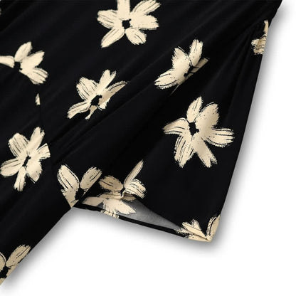 Robe midi à col en V fleurie incurvée - image 5