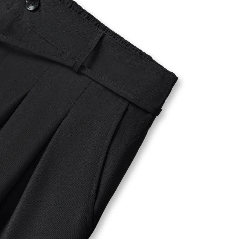 Pantalon noir à jambes larges et cordon de serrage - image 2
