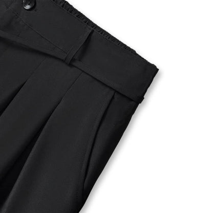 Pantalon noir à jambes larges et cordon de serrage - image 2