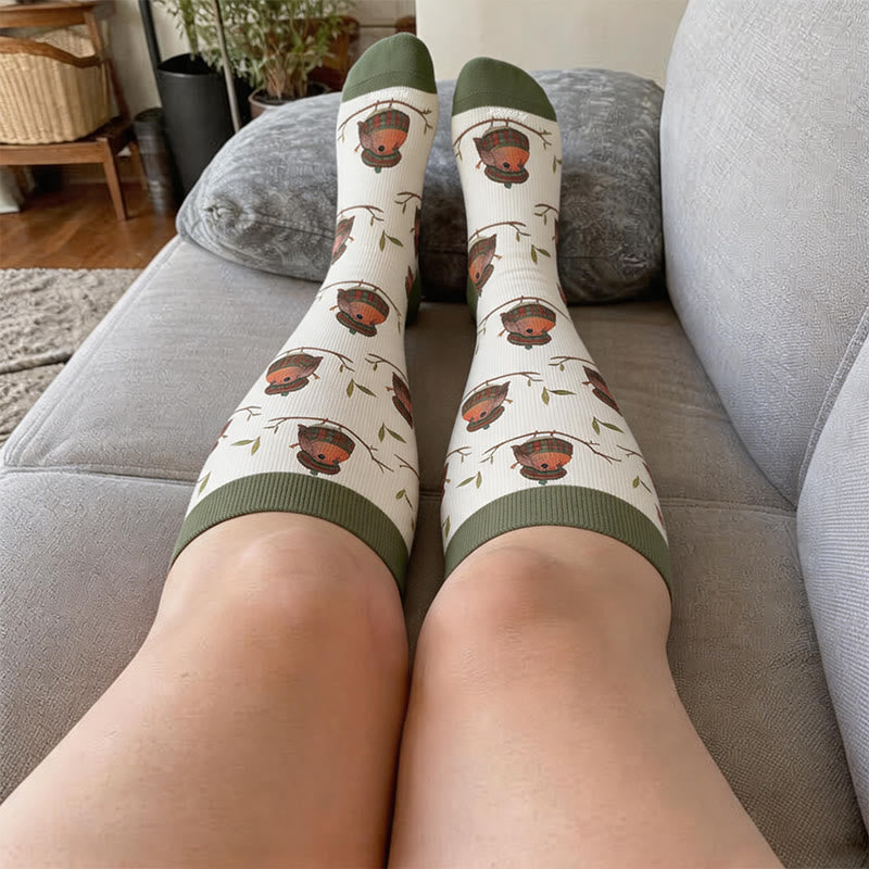 Chaussettes de compression grandes tailles automne motif animaux - image 3