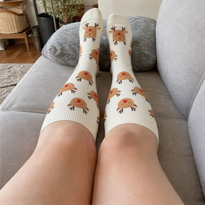 Chaussettes de compression grandes tailles à motifs de Noël - image 1