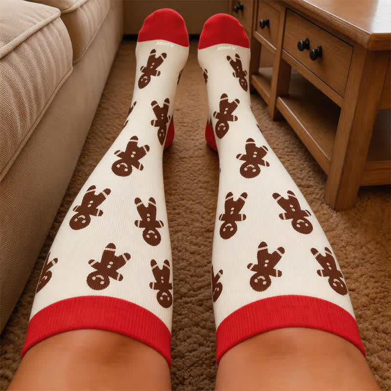 Chaussettes de compression grandes tailles à motifs de Noël - image 3