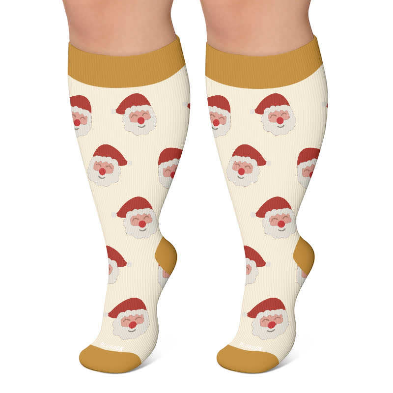 Chaussettes de compression grandes tailles à motifs de Noël - Kaki - 4XL - image 4