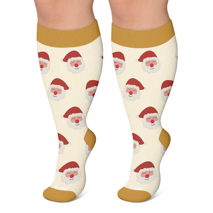 Chaussettes de compression grandes tailles à motifs de Noël - Kaki - 4XL - image 4