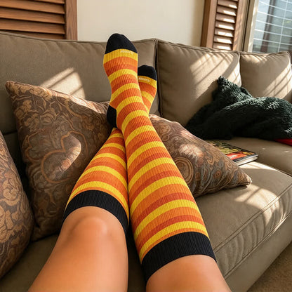 Chaussettes de compression rayées grandes tailles - image 3