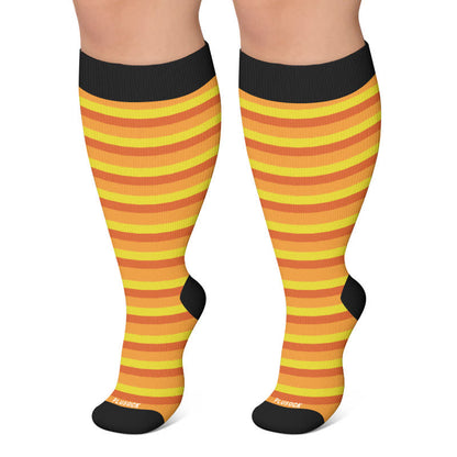 Chaussettes de compression rayées grandes tailles - Jaune - 4XL - image 6