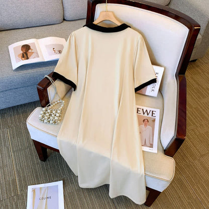 Robe midi décontractée à col contrastant - image 3