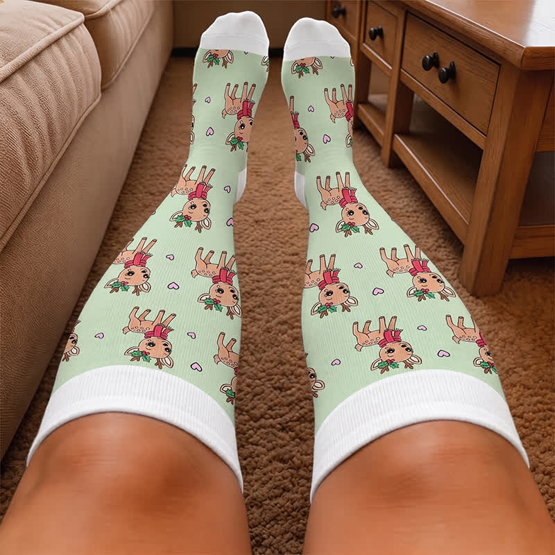 Chaussettes de compression pour chien à motifs d'escargots de Noël grandes tailles - image 2