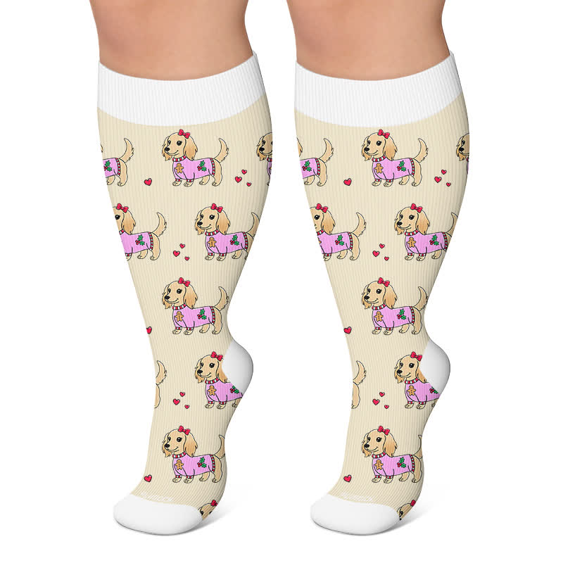 Chaussettes de compression pour chien à motifs d'escargots de Noël grandes tailles - Abricot - 4XL - image 5