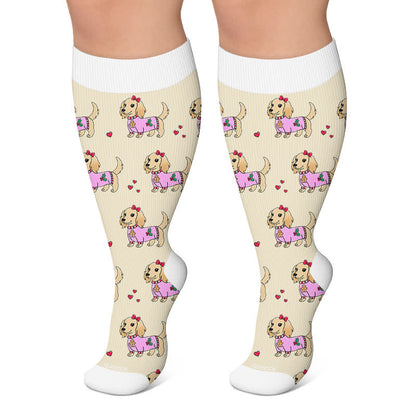 Chaussettes de compression pour chien à motifs d'escargots de Noël grandes tailles - Abricot - 4XL - image 5