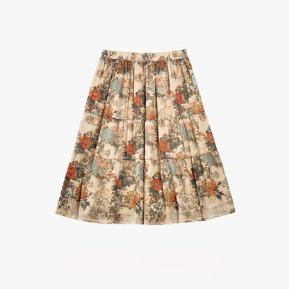 Ensemble jupe deux pièces fleuri vintage grande taille - Jupe midi - 6XL - image 2