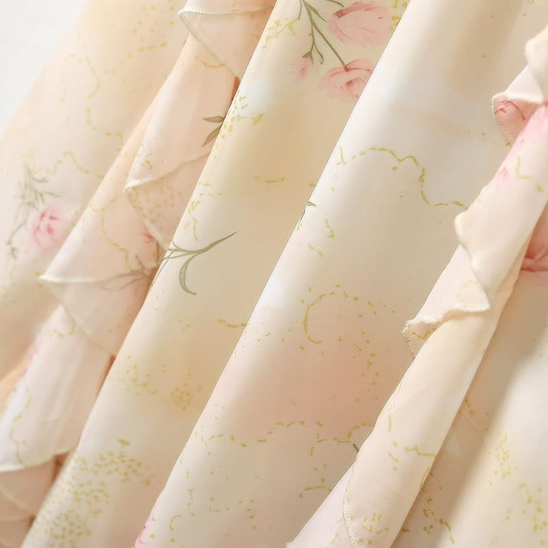 Robe longue portefeuille romantique à fleurs - image 5