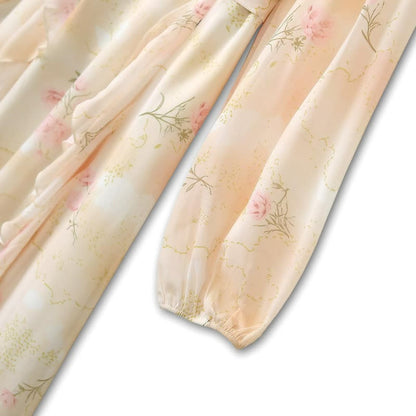 Robe longue portefeuille romantique à fleurs - image 3