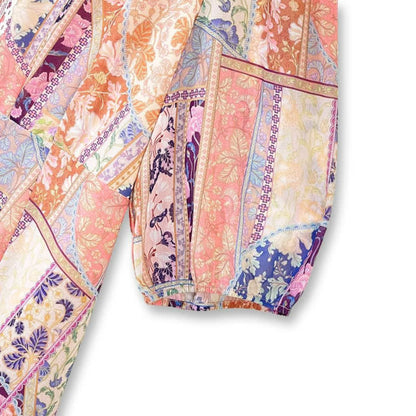 Robe midi vintage patchwork à fleurs - image 2