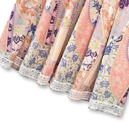 Robe midi vintage patchwork à fleurs - image 3