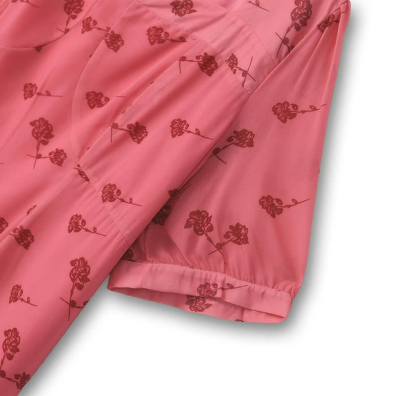 Robe midi vintage à fleurs et col carré - image 2