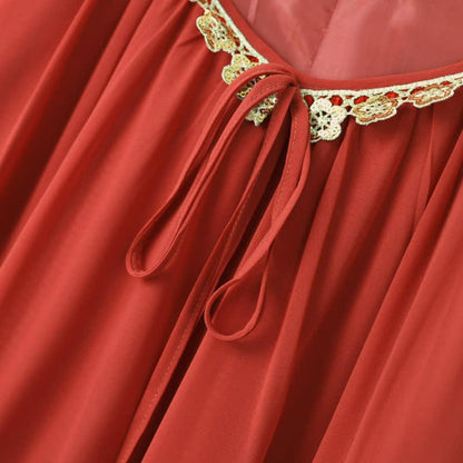 Robe maxi bohème à bordure en dentelle - image 4
