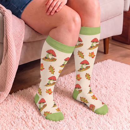 Chaussettes de compression grande taille Automne Chat Grenouille - image 2