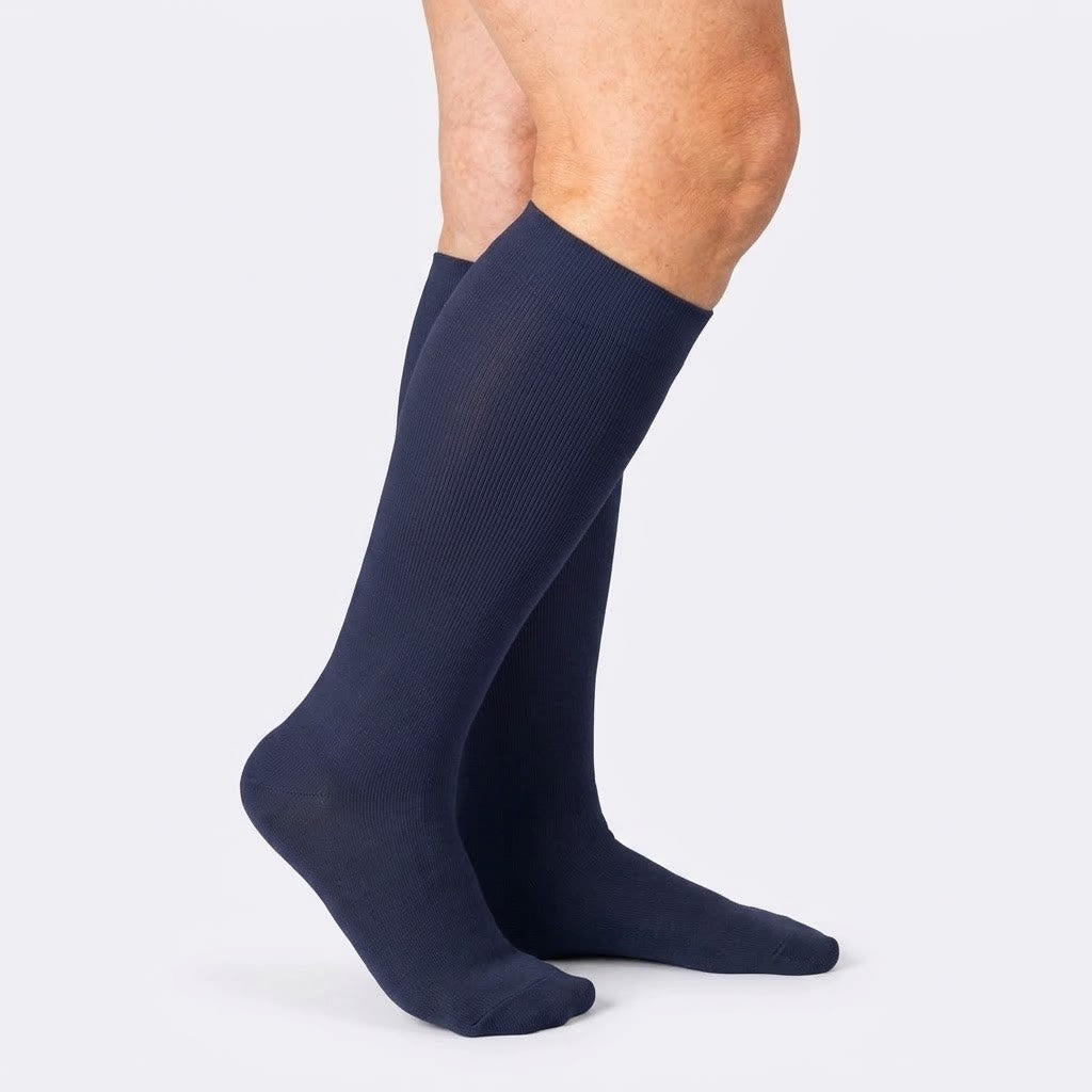 Chaussettes de compression en bambou bleu marine grande taille - image 2