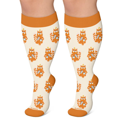 Chaussettes de compression grande taille Coffee Cat - Orange - 4XL - image 4