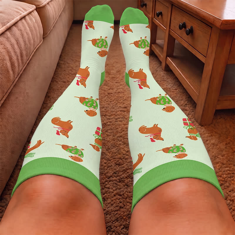 Chaussettes de compression grandes tailles pour Noël et les animaux - image 2