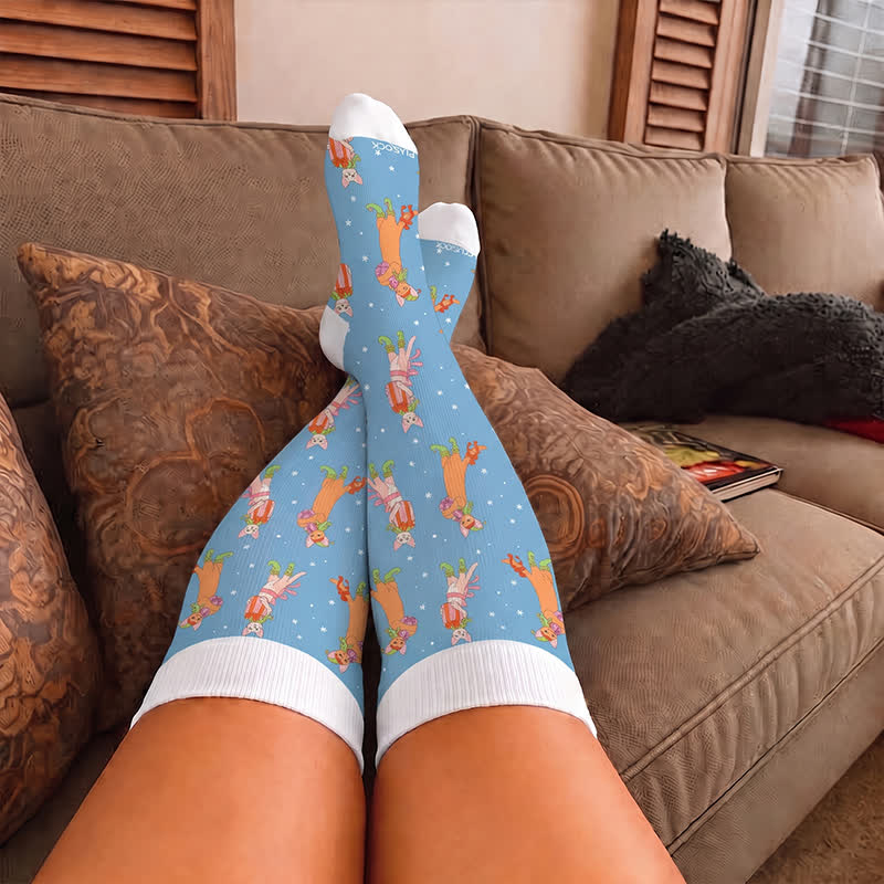 Chaussettes de compression grandes tailles pour Noël et les animaux - image 3
