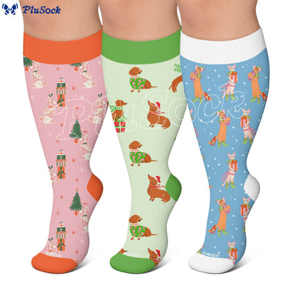 Chaussettes de compression grandes tailles pour Noël et les animaux - image 0