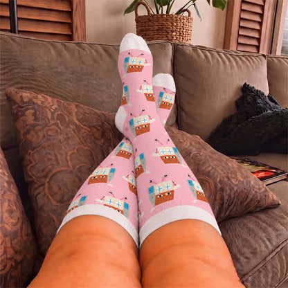 Chaussettes de compression grandes tailles à imprimé dessin animé amusant - image 2