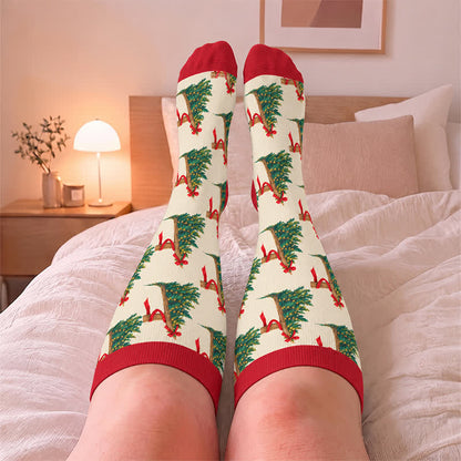 Chaussettes de compression grandes tailles à motif de Noël - image 2