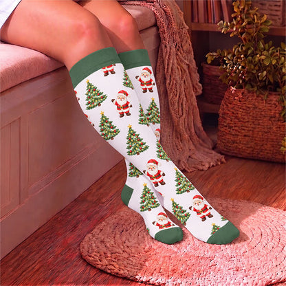 Chaussettes de compression grandes tailles à motif de Noël - image 3