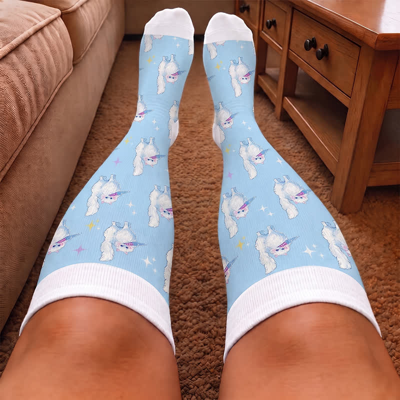 Chaussettes de compression grandes tailles Magic Bunnies Chats Chiens - image 1
