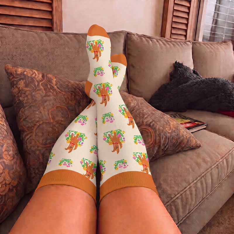 Chaussettes de compression grandes tailles Magic Bunnies Chats Chiens - image 3