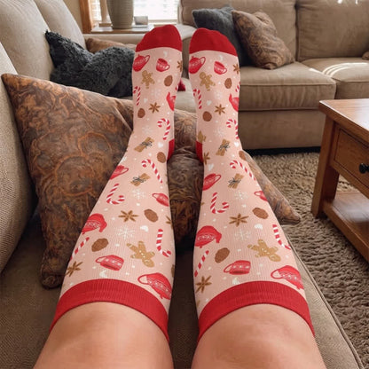 Chaussettes de compression grandes tailles pour boissons de Noël - image 3