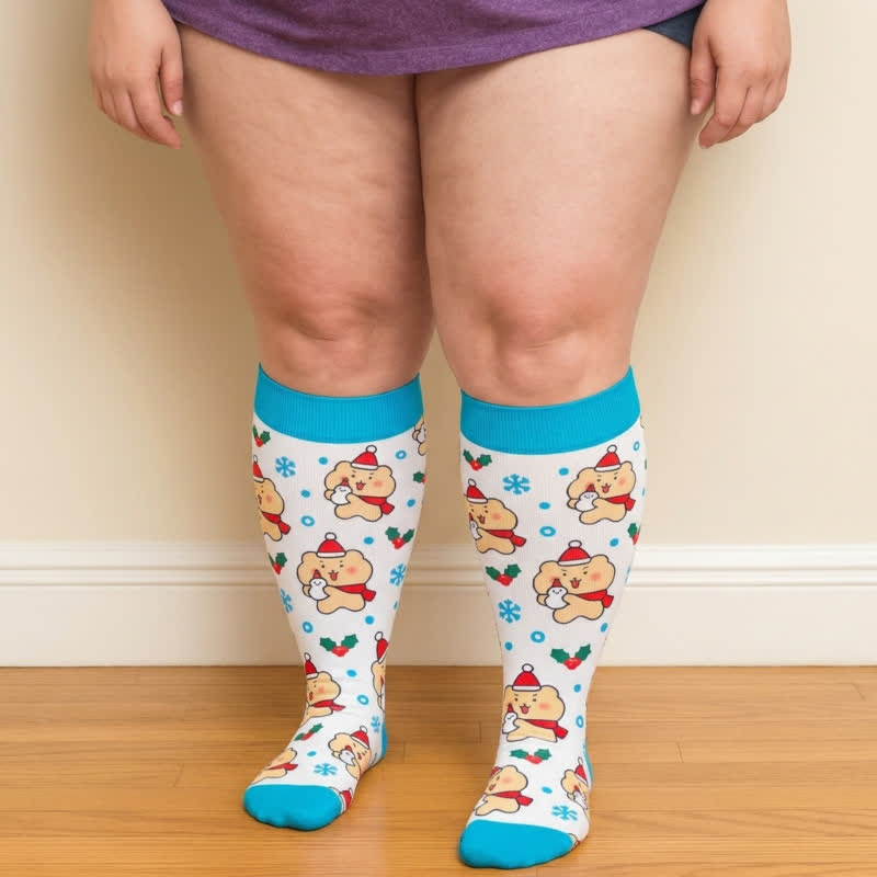 Chaussettes de compression ours de Noël grande taille - image 3