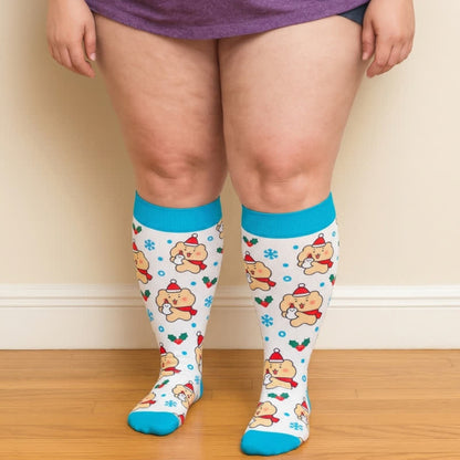 Chaussettes de compression ours de Noël grande taille - image 3