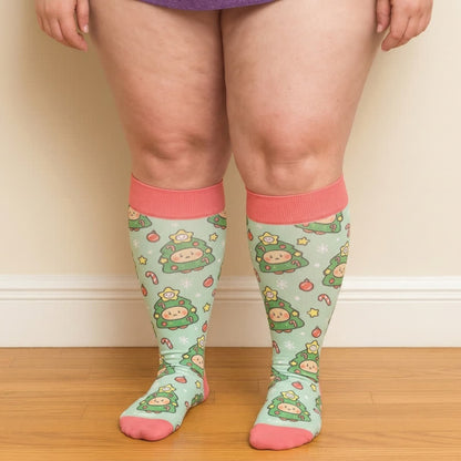 Chaussettes de compression ours de Noël grande taille - image 1