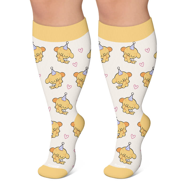 Chaussettes de compression grande taille pour chats et chiens à motifs de chiots et de chiens - Beige - 4XL - image 4