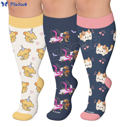 Chaussettes de compression grande taille pour chats et chiens à motifs de chiots et de chiens - image 0