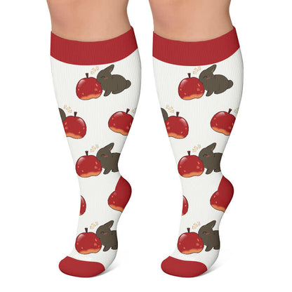 Chaussettes de compression grandes tailles à motifs animaux et fruits - Rouge - 4XL - image 5