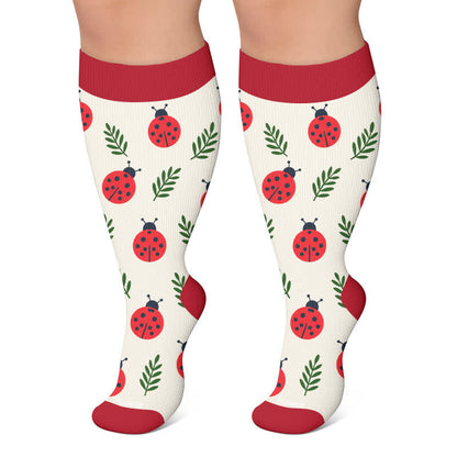 Chaussettes de compression grande taille Grenouille Coccinelle Avocat - Rouge - 4XL - image 5