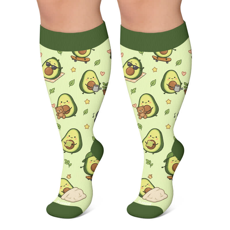 Chaussettes de compression grande taille Grenouille Coccinelle Avocat - Vert - 4XL - image 6