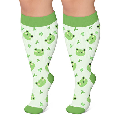 Chaussettes de compression grande taille Grenouille Coccinelle Avocat - Vert clair - 4XL - image 4