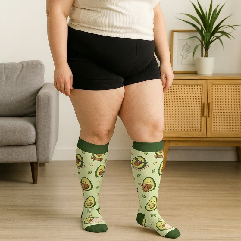 Chaussettes de compression grande taille Grenouille Coccinelle Avocat - image 2